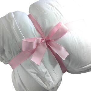 UTOPIA! PURE WHITE, BOXED EDGE, QUILTED DOWN ALTERNATIVE COMFORTER! SZ FULL